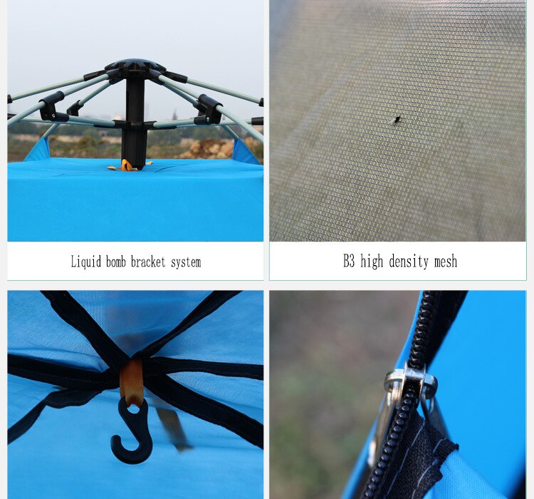 Cheap Goat Tents Automatic multi person double layer 5 8 people hexagonal tent outdoor camping camping rain tent Tents 